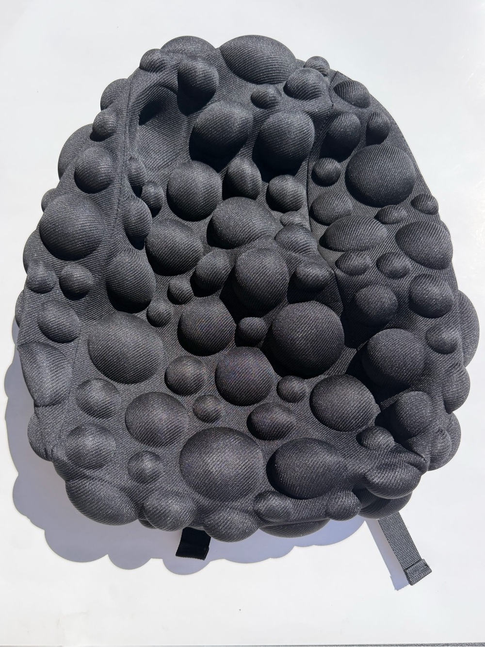 Ergonomic Black Bubble-Textured Men's Backpack